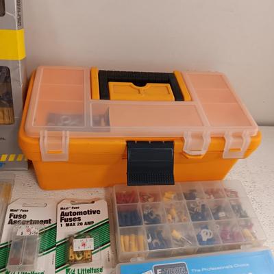 ELECTRICAL TERMINALS AND CONNECTORS, FUSES AND SMALL TOOL BOX