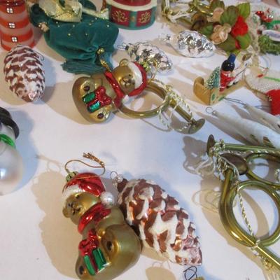 Christmas Decorations Vintage Glass Birds Woodland Pinecone Lot 30