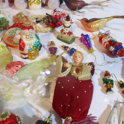 Christmas Decorations Vintage Glass Birds Woodland Pinecone Lot 30