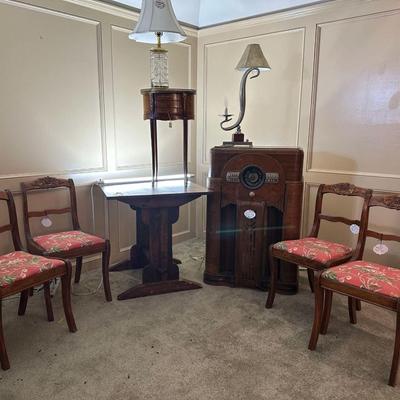 Lot 24: Waterford Lamp, Antique Zenith Tube Radio & More