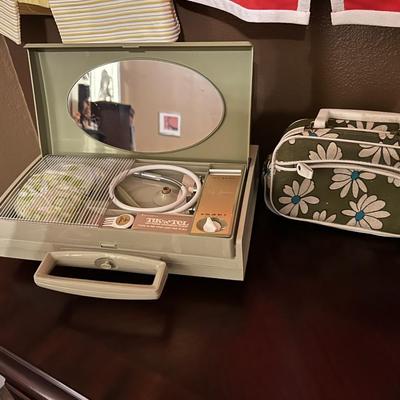 Vintage Lady Sunbeam Hair Dryer and Small Bag
