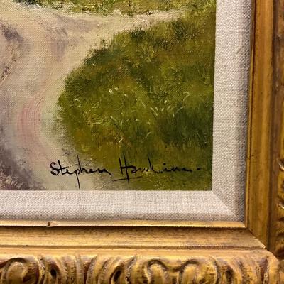MB651 Original Oil Painting Animal Landscape by Stephen Hawkins (1964-