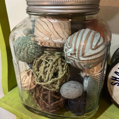 Vintage Jar with Colored Balls