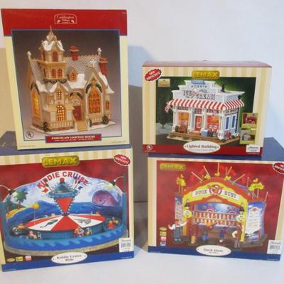 Lemax Lighted Buildings Kiddie Cruise Ride & Duck Hunt With Original Boxes