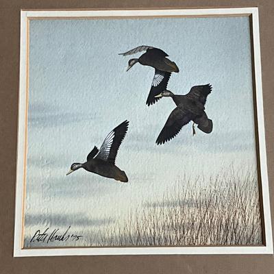 652 Original Watercolor "Pitching Black Ducks" by Peter Hanks '75