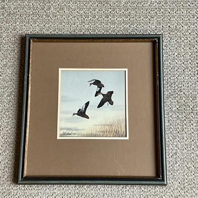652 Original Watercolor "Pitching Black Ducks" by Peter Hanks '75