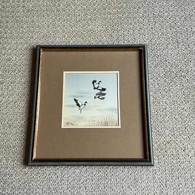MB653 Original Watercolor "Jumping Mallards" by Peter Hanks '75