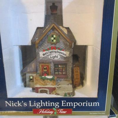 Holiday Time Porcelain Buildings With Original Boxes