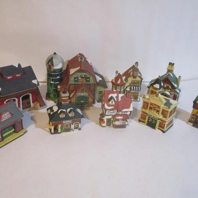 Porcelain Christmas Village Buildings Lot 49