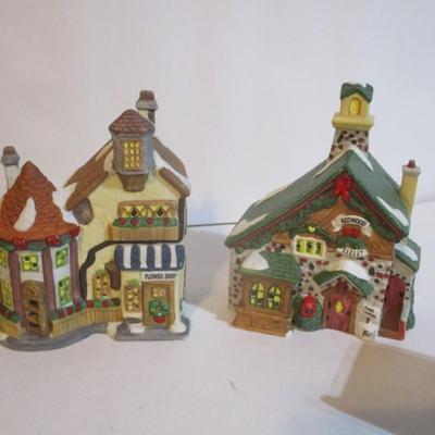 Porcelain Christmas Village Buildings Lot 49