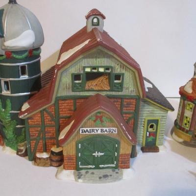 Porcelain Christmas Village Buildings Lot 49