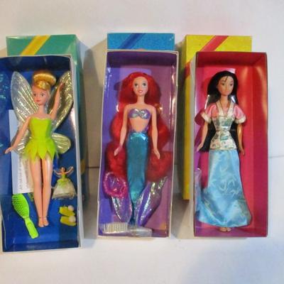 Special Sparkles Tinker Bell Satiny Shimmer Mulan Little Mermaid Ariel Lot 62