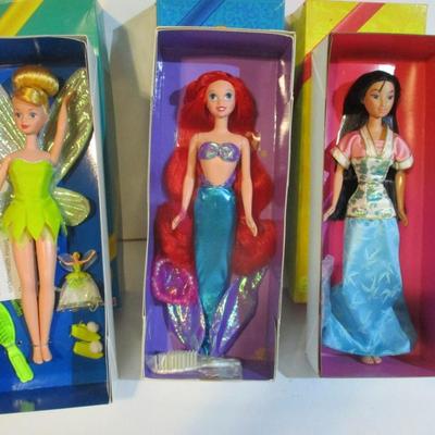 Special Sparkles Tinker Bell Satiny Shimmer Mulan Little Mermaid Ariel Lot 62