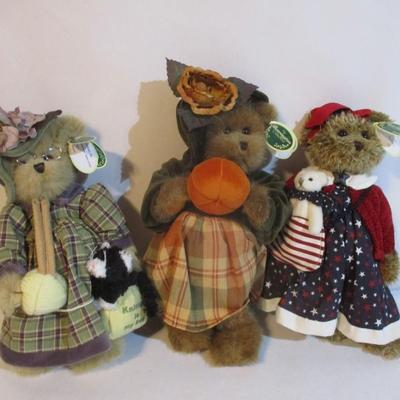 Bearington Bear Collection Autumn Harvester Mrs. Knitter & Pearl Betsy & Ross With Original Boxes