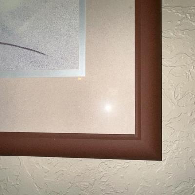 LARGE FRAMED AND SIGNED ABSTRACT PICTURE