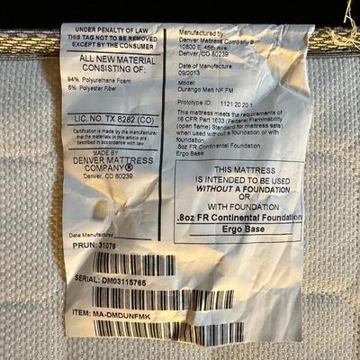 CLEAN, BEAUTIFUL KING SIZE BED W/DURANGO DENVER MATTRESS SET