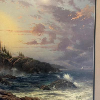 SIGNED AND NUMBERED THOMAS KINKADE "SEASIDE MEMORIES IV"