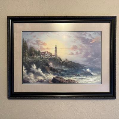 SIGNED AND NUMBERED THOMAS KINKADE "SEASIDE MEMORIES IV"