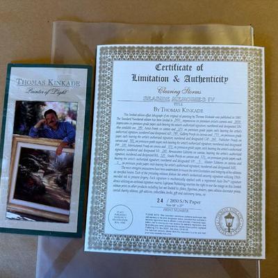 SIGNED AND NUMBERED THOMAS KINKADE "SEASIDE MEMORIES IV"