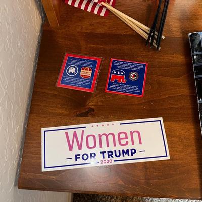 WALL CLOCK AND POLITICAL ITEMS