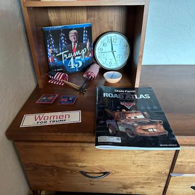 WALL CLOCK AND POLITICAL ITEMS