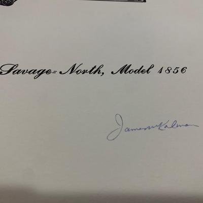 1959 Antique Revolver Print Signed James M Kalman Savage Walker Colt more Near mint