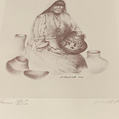 FOUR Signed/Numbered Native American Western Sketches