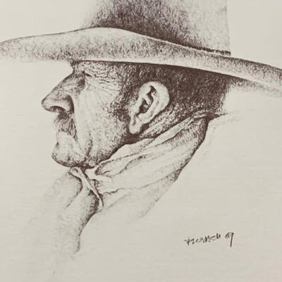 FOUR Signed/Numbered Native American Western Sketches