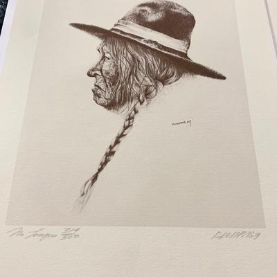 FOUR Signed/Numbered Native American Western Sketches