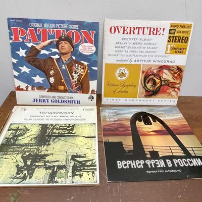 Vintage 33RPM Vinyl Record Album Lot - Patton, Overture, Tchaikovsky, etc