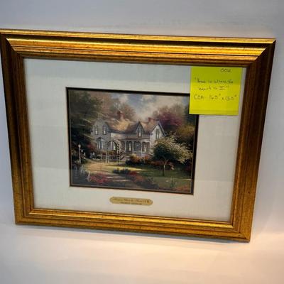Thomas Kincaid “Home is where the heart is II” Framed COA 16.5x13.5