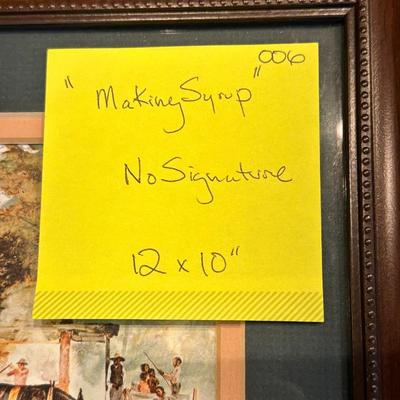 Making Syrup by Jack Deloney No signature 12x10”