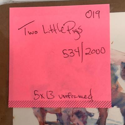 Two little Pigs by Jack Deloney 534/2000 - 5x13 unframed