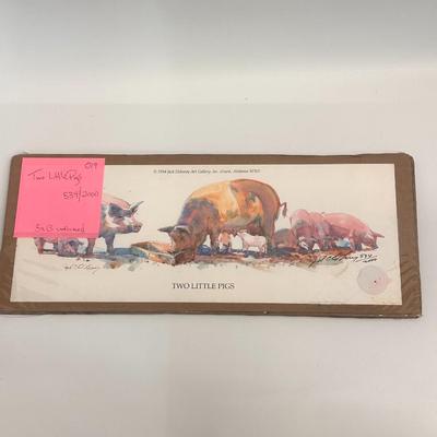 Two little Pigs by Jack Deloney 534/2000 - 5x13 unframed