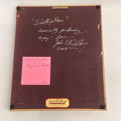 Shelling Peas by Jack Deloney Personal Note on Back 11x10 framed