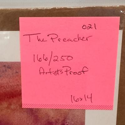 The Preacher by Jack Deloney 166/250 Artist Proof 16x14 unframed