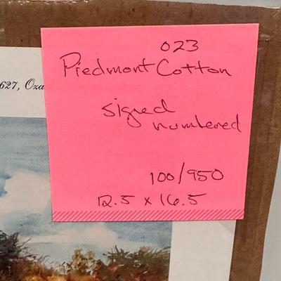 Piedmont Cotton by Jack Deloney 100/950 12.5x16.5 unframed