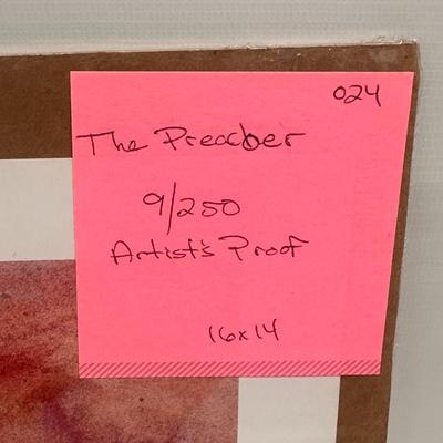 The Preacher by Jack Deloney 9/250 Artist’s Proof 16x14 unframed