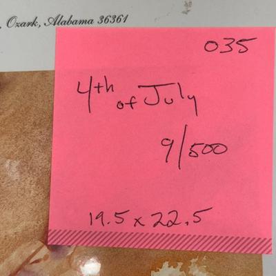 4th of July by Jack Deloney 9/500 unframed 19.5x22.5