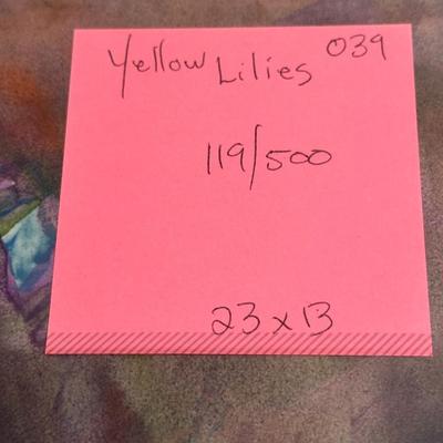 Yellow Lilies by Jack Deloney 119/500 unframed 23x13