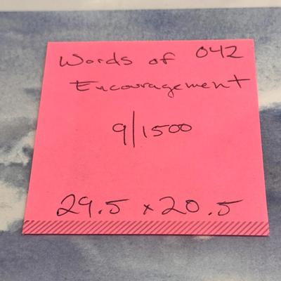 Words of Encouragement by Jack Deloney 9/1500 unframed 29.5x20.5