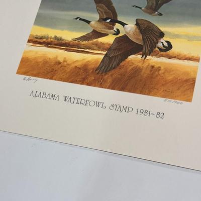 Alabama Waterfowl Stamp by Jack Deloney 872/950 1981-82 with Stamp