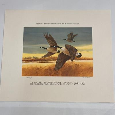 Alabama Waterfowl Stamp by Jack Deloney 872/950 1981-82 with Stamp