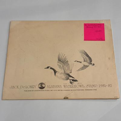 Alabama Waterfowl Stamp by Jack Deloney 9/950 1981-82 with Stamp
