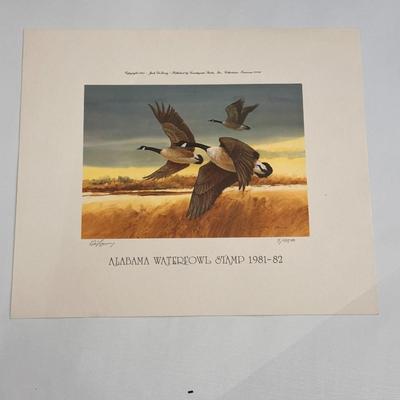 Alabama Waterfowl Stamp by Jack Deloney 9/950 1981-82 with Stamp