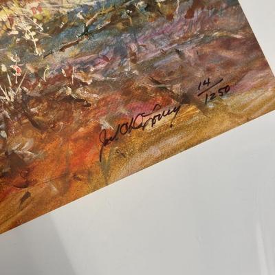 The Challenge by Jack Deloney 14/1250 unframed 33.5x17.5