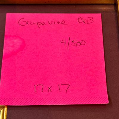 Grapevine by Jack Deloney 9/500 framed 17x17