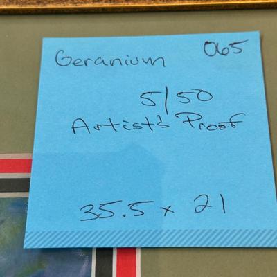 Geranium by Jack Deloney 5/50 Artist’s Proof 35.5x21