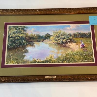Fisherwoman by Jack Deloney 122/250 framed 34x22