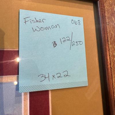 Fisherwoman by Jack Deloney 122/250 framed 34x22
